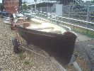 Maude - Attractive & unusual rowing skiff/open pleasure boat with a nice trailer, floorboards, seating for up to 6 people.